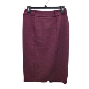 Mossimo Women's Vintage Y2K Maroon Pink Tweed Lined Career Midi Pencil‎ Skirt 2